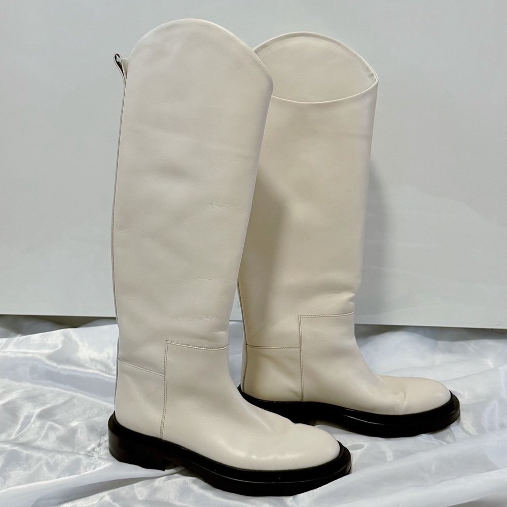 Jil Sander Almond Toe Knee Length Boots